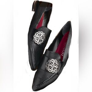 Brighton Leather Flats with Silver Medallion